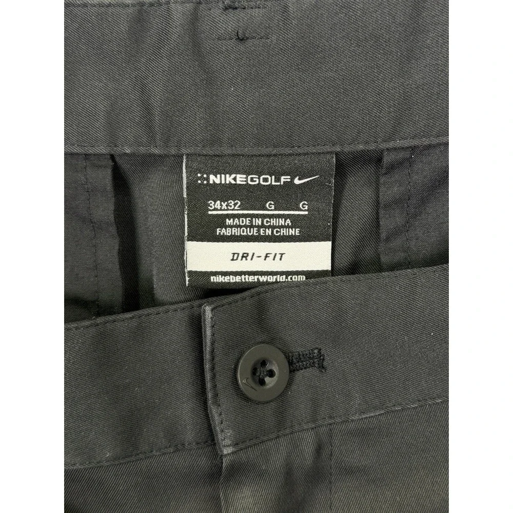 Nike Golf Dress Pants Mens 34x32 Black Straight Dri Fit Casual Athletic Stretch - Picture 7 of 10